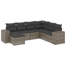 7-Delige Loungeset Met Kussens Poly Rattan Grijs