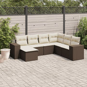 Loungeset 7-delig poly rattan bruin