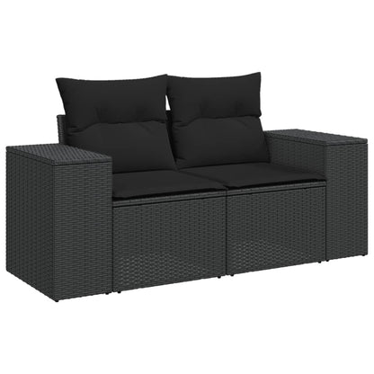 8-Delige Loungeset Met Kussens Poly Rattan Zwart