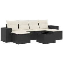 7-Delige Loungeset Met Kussens Poly Rattan Zwart