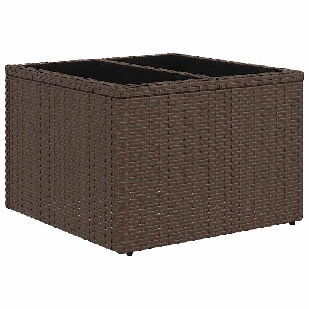 7-delige tuinbankset met kussens, bruin polyrotan