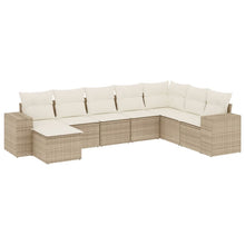 8-Delige Loungeset Met Kussens Poly Rattan Beige