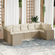 Loungeset 7-delig poly rattan beige