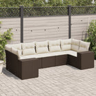 Loungeset 7-delig poly rattan bruin