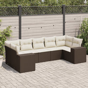 Loungeset 7-delig poly rattan bruin
