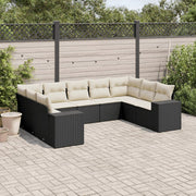Loungeset 9-delig poly rattan zwart