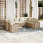 9-Delige Loungeset Met Kussens Poly Rattan Beige