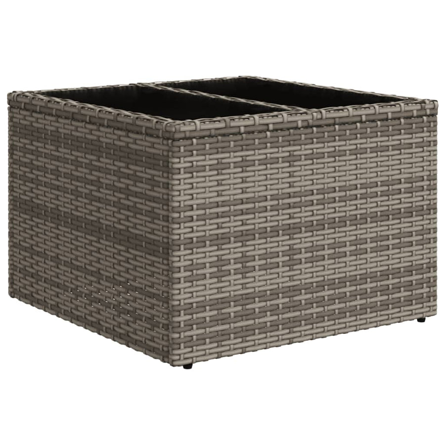 10-Delige Loungeset Met Kussens Poly Rattan Grijs