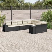Loungeset 9-delig poly rattan zwart