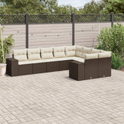 Loungeset 9-delig poly rattan bruin