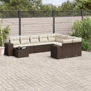 Loungeset 10-delig poly rattan bruin