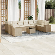 Tuinset 11-delig poly rattan beige