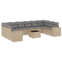 11-Delige Tuinset Met Kussens Poly Rattan Beige