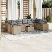 Tuinset 11-delig poly rattan beige
