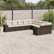 Loungeset 10-delig poly rattan bruin