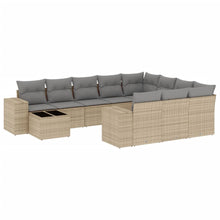 11-Delige Tuinset Met Kussens Poly Rattan Beige