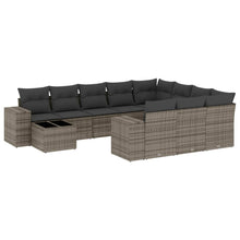 11-Delige Loungeset Met Kussens Poly Rattan Grijs