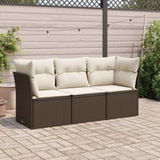 Loungeset 3-delig poly rattan bruin
