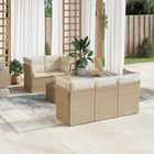 6-Delige Loungeset Met Kussens Poly Rattan Beige