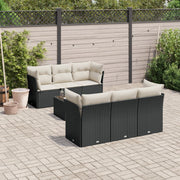 Loungeset 7-delig poly rattan zwart