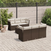 Loungeset 7-delig poly rattan bruin