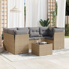 7-Delige Loungeset Met Kussens Poly Rattan Beige