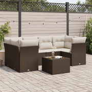Loungeset 7-delig poly rattan bruin