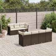 Loungeset poly rattan 8-delig bruin