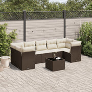 Loungeset 8-delig poly rattan bruin