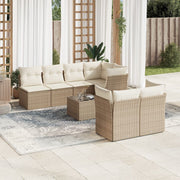 Loungeset 8-delig poly rattan beige