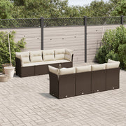 Loungeset 9-delig poly rattan bruin