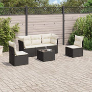 Loungeset 6-delig poly rattan zwart