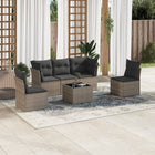 Loungeset 6-delig poly rattan grijs