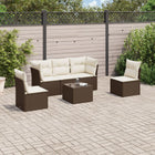 Loungeset poly rattan 6-delig bruin