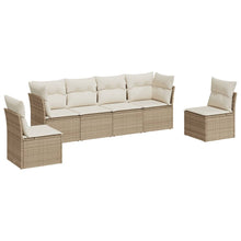 6-Delige Loungeset Met Kussens Poly Rattan Beige