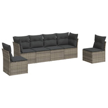 6-Delige Loungeset Met Kussens Poly Rattan Grijs