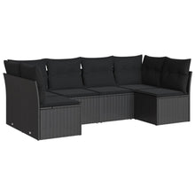 6-Delige Loungeset Met Kussens Poly Rattan Zwart