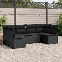 6-Delige Loungeset Met Kussens Poly Rattan Zwart