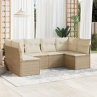 Loungeset 6-delig poly rattan beige