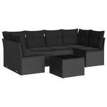 7-Delige Loungeset Met Kussens Poly Rattan Zwart