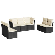 7-Delige Loungeset Met Kussens Poly Rattan Zwart