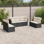 Loungeset 7-delig poly rattan zwart