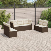 Loungeset 7-delig poly rattan bruin