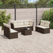 Loungeset 8-delig poly rattan bruin