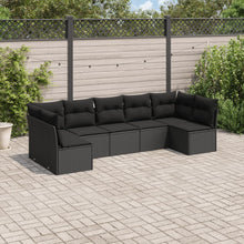 7-Delige Loungeset Met Kussens Poly Rattan Zwart