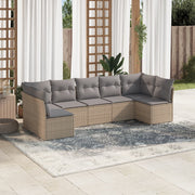 Loungeset 7-delig poly rattan beige