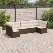 Loungeset 7-delig poly rattan bruin