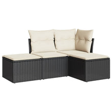 4-Delige Loungeset Met Kussens Poly Rattan Zwart