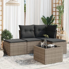 Loungeset 5-delig poly rattan grijs