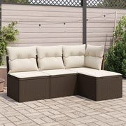 Loungeset 4-delig poly rattan bruin